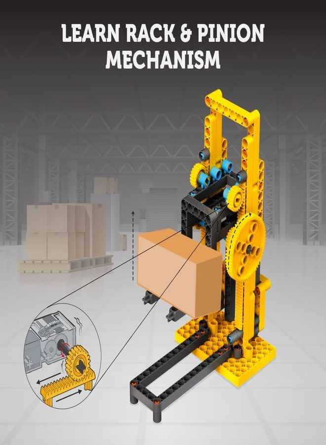 BLIX Forklift Motorized Construction Set, 180 ABS Parts, Learn Rack & Pinion Mechanism, 6-in-1 Educational STEM Toy Kit for Kids Aged 8+ - Image 3